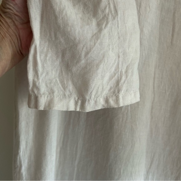 Rosemarine Lagenlook Natural Taupe 100% Linen Sheath Dress Women's Large - Picture 3 of 14